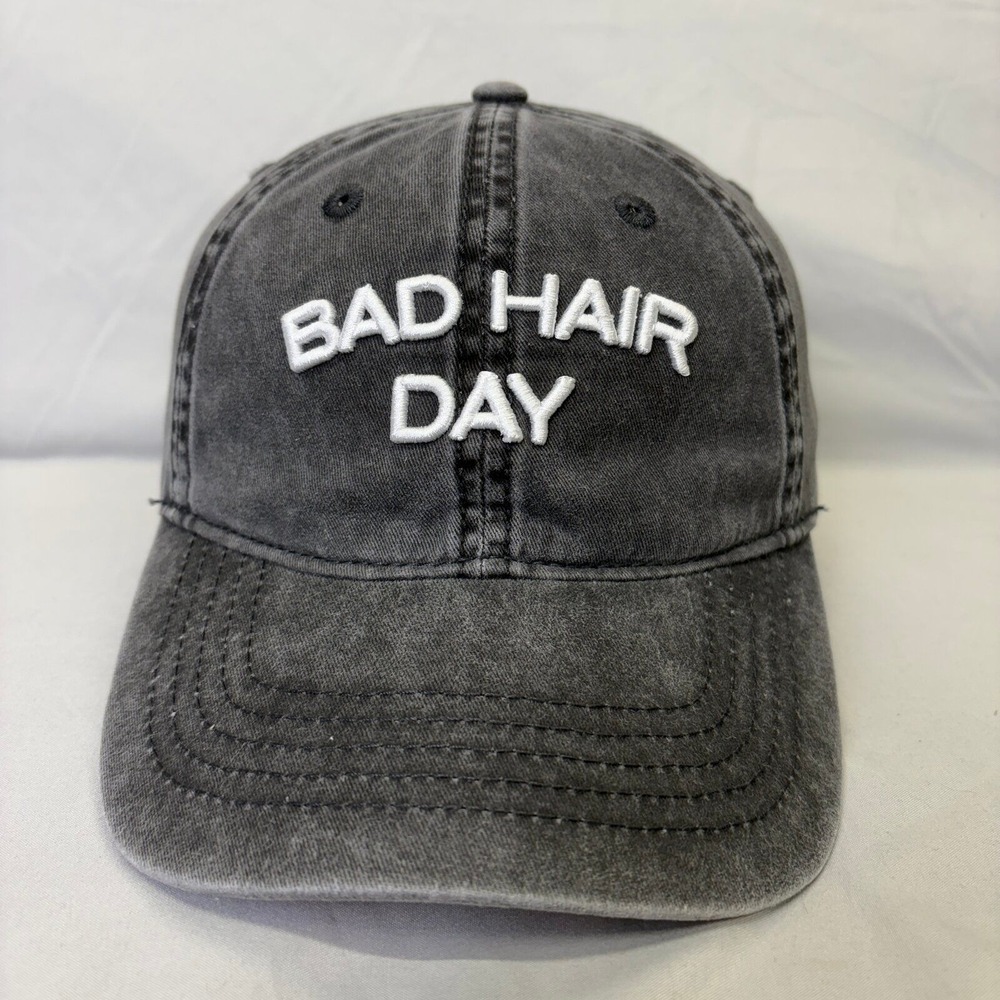 Unbranded Baseball Cap Bad Hair Day Unisex OSFM Black Soot Embroidered Hat